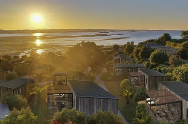 Vue aérienne du quartier Le Bord de Mer au camping Yelloh! Village Les Mouettes à Carantec, face à la baie de Morlaix