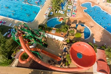 Camping Amfora - L\'espace aquatique - Toboggans et les 4 bassins