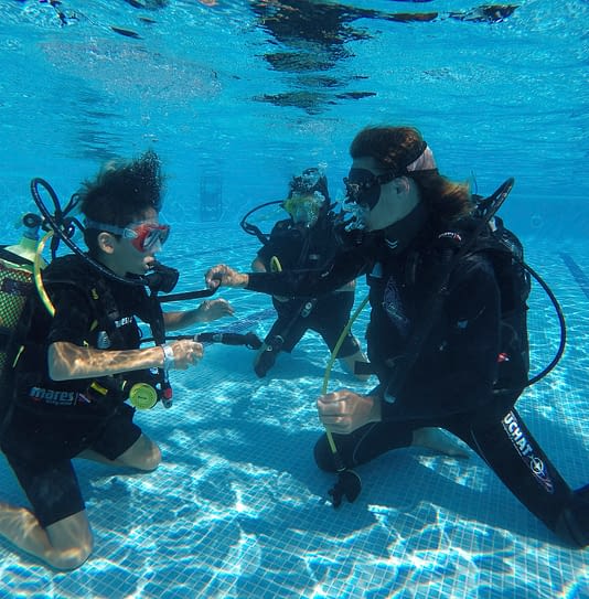 Camping Amfora - Actividades y animaciones - Sesi&oacute;n de descubrimiento de buceo