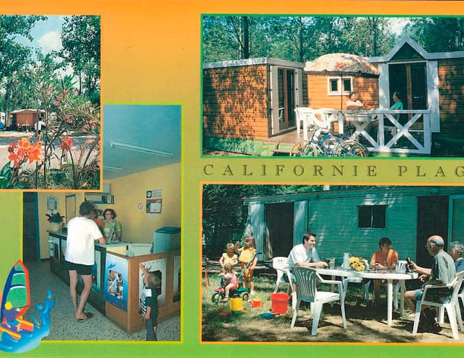 Camping Californie Plage - carte postale du camping dans les années 90